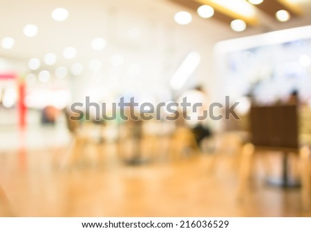 Coffee shop blur background with bokeh