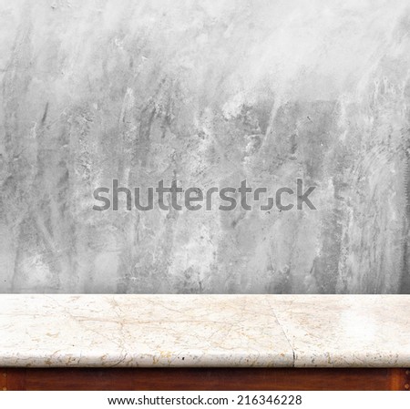 Marble table with Concrete wall ,empty interior for display your product,Business presentation