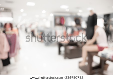 Blurred background : Shop inside department store blur background with bokeh