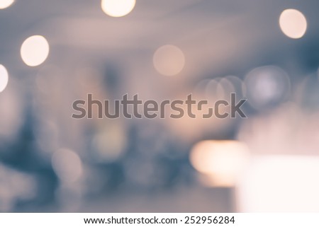 Vintage filter Blurred background : Colorful store blur background with bokeh