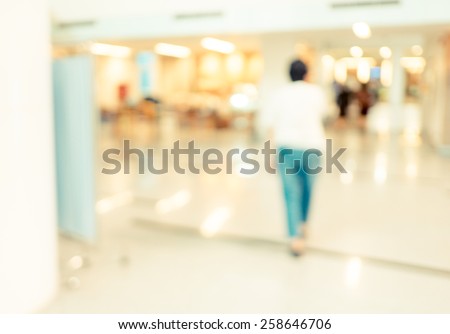 Blurred background : Vintage filter patient waiting for see doctor