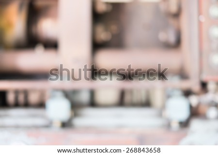 Blurred background : plastic machine blur background,Industry background.