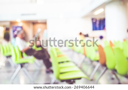 Blur patient waiting for see doctor at hospital,abstract background.