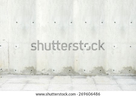 Empty Concrete wall and floor,Template mock up for display your product,building exterior.