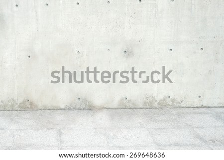Empty Concrete wall and floor,Template mock up for display your product,building exterior.