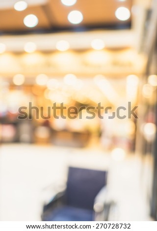 Blurred background,customer waiting in front of restaurant blur background with bokeh light.