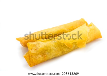 Spring Roll also known as Egg Roll isolated on white