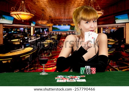 girl with card for game table