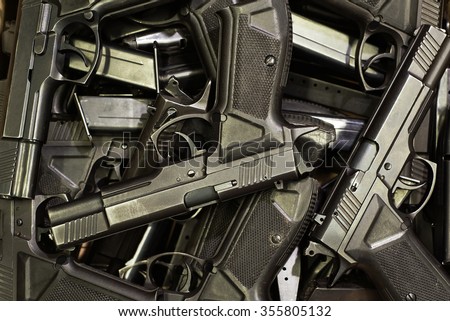Pile of handguns