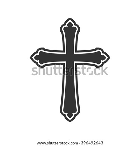 Symbol of a church cross. Christianity religion symbol.