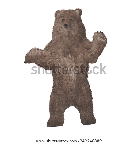 Hand drawn watercolor bear Hand drawn watercolor bear