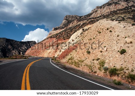 Scenic roadway in the north west mountains, USA