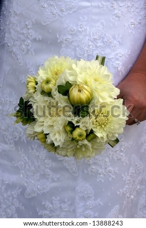 stock photo White Yellow Green Wedding Bouquet