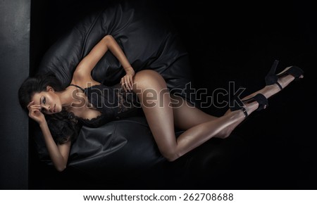 Brunette young woman with a shining skin