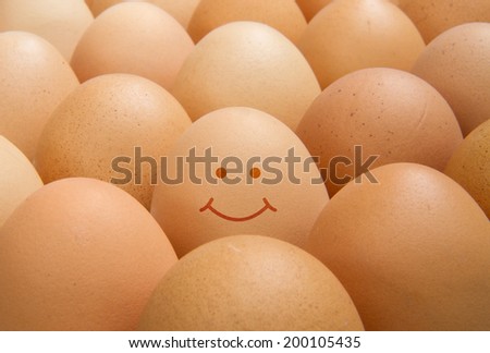 smile egg in the package, happy concept