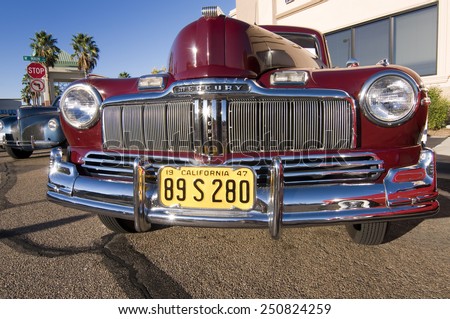 OLD AMERICAN CARS IN EXPOSITION, EL CAJON USA - SEPTEMBER 10th, 2014: Exposition of old cars from the 50\'s and 60\'s.