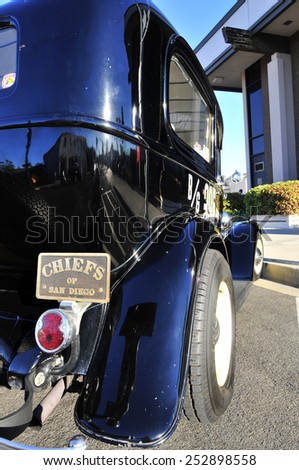 OLD AMERICAN CARS IN EXPOSITION, EL CAJON USA - SEPTEMBER 10th, 2014: Exposition of old cars from the 50\'s and 60\'s