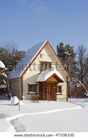 Russian summer house during winter
