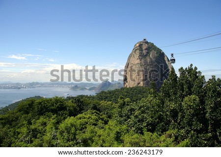 View on Sugar Loaf Mountain in Rio de Janeiro, Brazil.