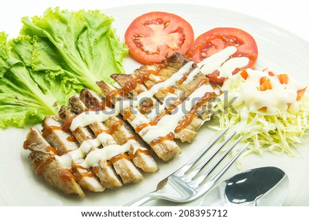 Juicy grilled pork chop (neck cut)