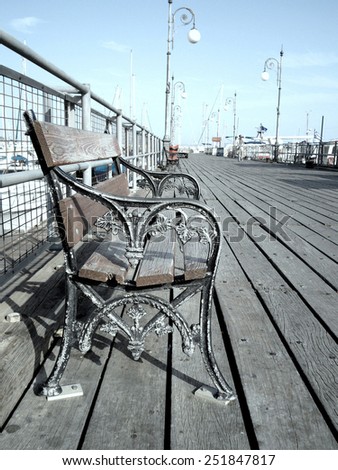 Vintage chair on the pier