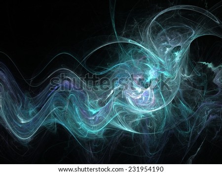 Light blue and green abstract fractal effect light design background