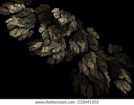 Yellow and green leaves autumn abstract fractal effect light design background