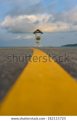 Beach lifeguard tower Located at the end of road