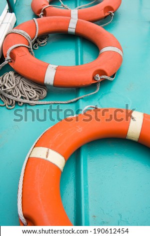 Ring buoy Ã?Â on boat