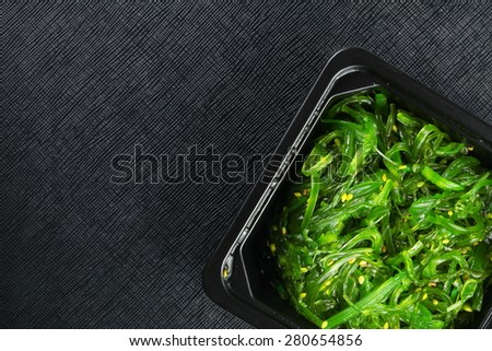 Japanese seaweed salad represent the Japanese food and cuisine concept related idea.