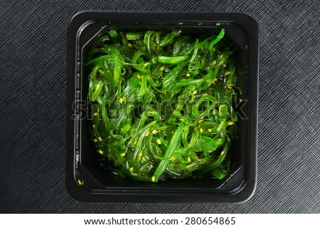 Japanese seaweed salad represent the Japanese food and cuisine concept related idea.