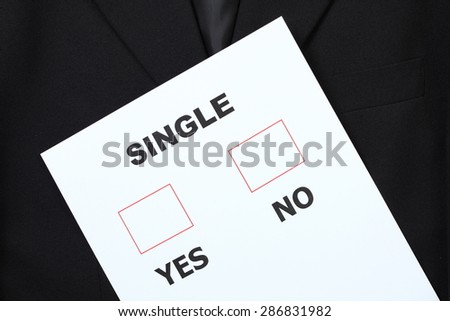 Blue suit and the printed paper with text appear the word and blank table represent the business concept related idea.