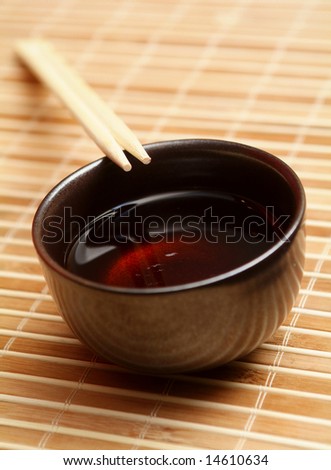 Traditional Chinese chopstick against from a wood rug