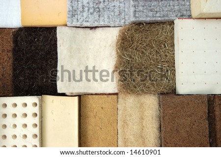 Samples of materials for furniture manufacture