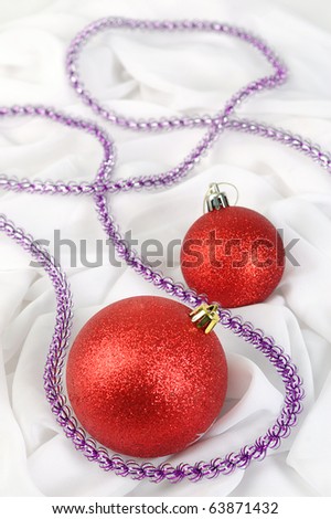 New Year\'s spheres on a white background
