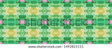 Rainbow Watercolor Horizontal Vibrant Design. Africa Geometric Swimwear Pattern. African Seamless Pattern. Ethnic Symmetric Triangles Rapport. Summer Safari Background.  Chevron Folk Texture.