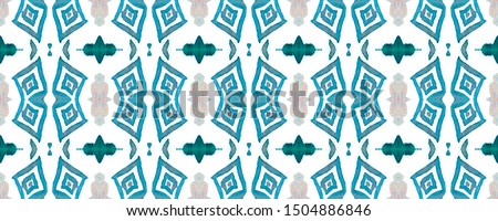 Watercolor Vibrant Design. Paintbrush Geo Background. Fun Bauhaus Geometric Pattern Teal Blue Trendy Random Texture. Geometric Memphis Seamless Pattern. Fun Rectangle Comtemporary Rapport.