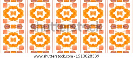 Amber Orange Fun Rectangle Comtemporary Rapport. Trendy Random Texture. Geometric Memphis Seamless Pattern. Watercolor Vibrant Design. Paintbrush Geo Background. Fun Bauhaus Geometric Pattern