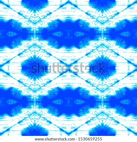 Shibori seamless print. Tie Dye Pattern. Watercolor hand drawn batik. Summer ink japan illustration. Handmade watercolour shirt tie dye pattern. Aztec kaleidoscope texture. Indigo and Blue