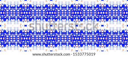 Blue and White Ethnic Seamless Pattern. Fun Rectangle Ikat Rapport. Snake Skin Random Texture. Watercolor Ethnic Design. Paintbrush Python Background. Chevron Geometric Swimwear Pattern.