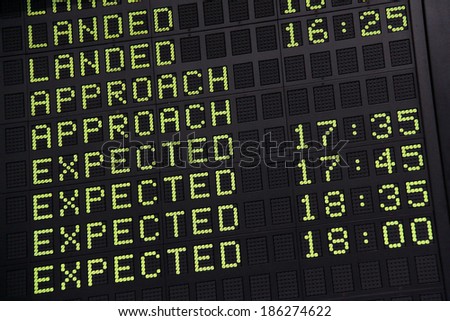 Arrival-departure board on an airport