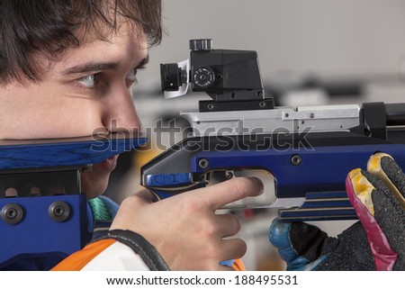 Close-up Of A Male Athlete Doing Target Practice