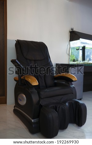 black leather massage chair
