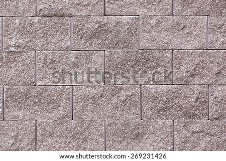 Wall of densely packed decorative concrete blocks
