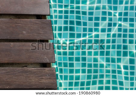 wood plank and turquoise tile