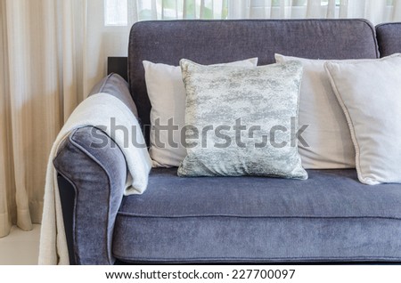 luxury blue sofa in living room