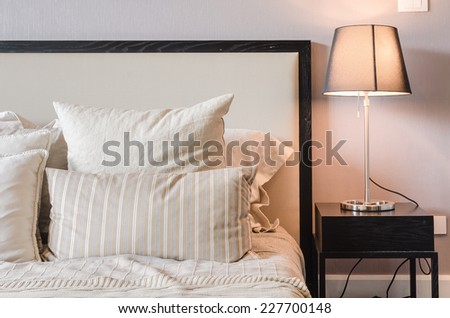 luxury bedroom with luxury lamp at home