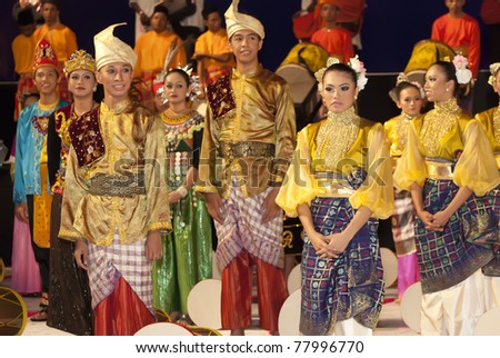 KUALA LUMPUR, MALAYSIA-MAY 21: Dancers waiting to perform the dance during the celebration of Color of 1 Malaysia on May 21, 2011 in Kuala Lumpur, Malaysia.