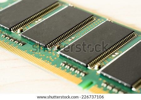 Close up view of electronic board and microchips