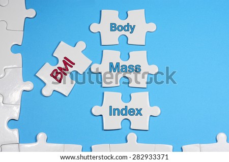 Body Mass Index word on white Puzzle - Health Concept
